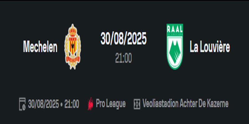 Soi Kèo KV Mechelen vs RAAL La Louviere